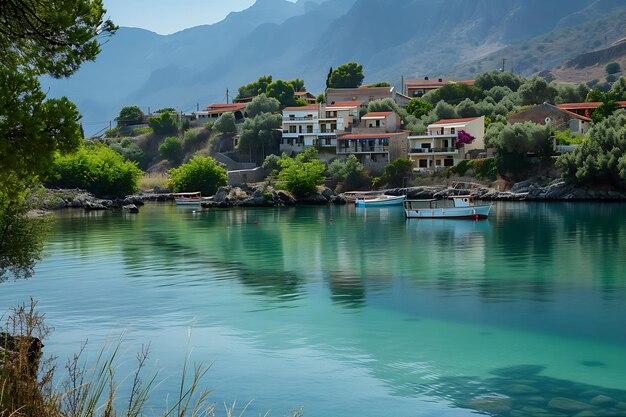 Foto Área da aldeia de creta, grécia