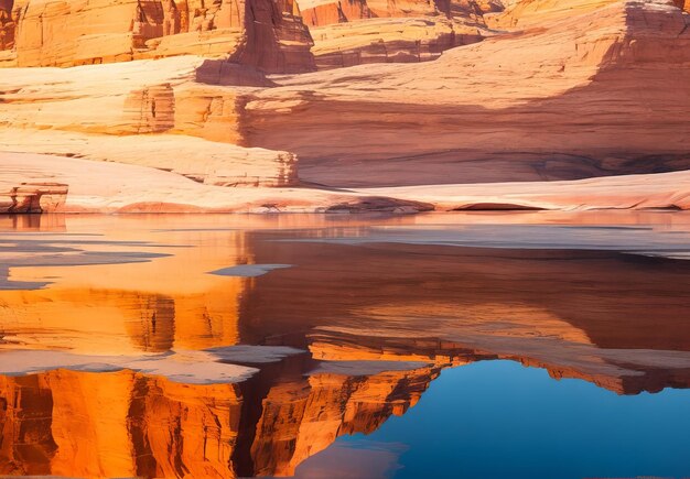 Foto Área de recreación nacional de glen canyon punto alstrom al atardecer concepto de viaje