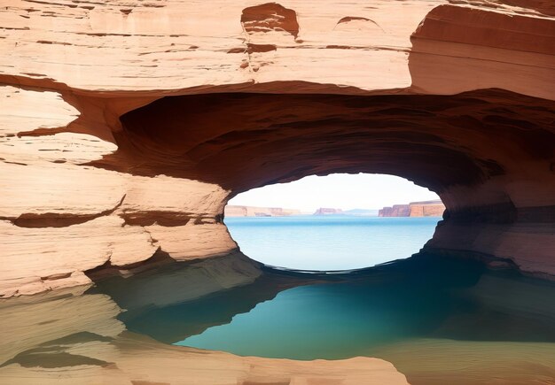 Foto Área de recreación nacional de glen canyon punto alstrom al atardecer concepto de viaje