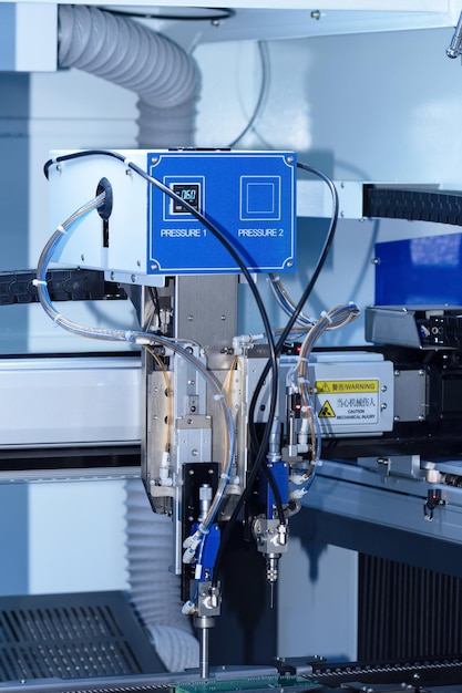 área de trabajo de la máquina de recubrimiento de placas de circuitos impresos