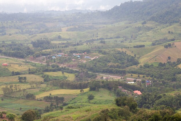 Áreas agrícolas nas montanhas