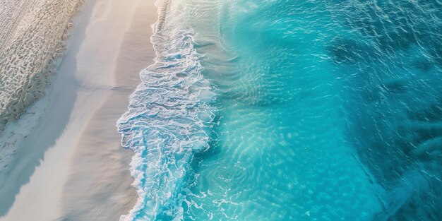 Areia azul do oceano e céu azul Inteligência Artificial Gerativa