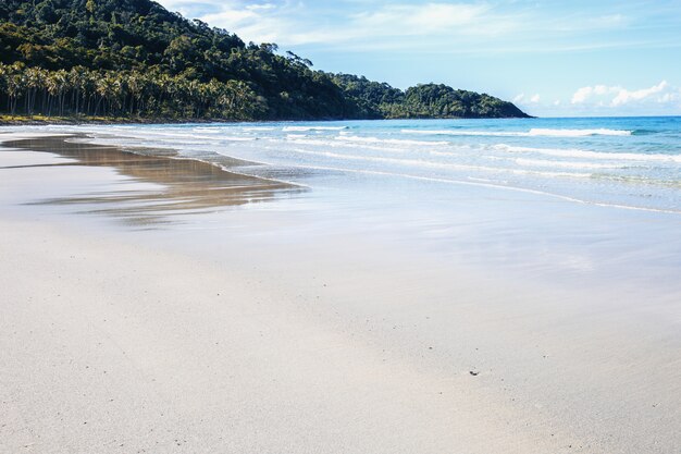 Areia branca no verão.