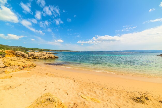 Areia dourada na Sardenha Itália