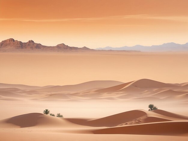 Areias de Serenidade Paisagem tranquila do deserto AweDunas inspiradoras e horizontes infinitos Uma viagem à natureza Beleza atemporal IA geradora