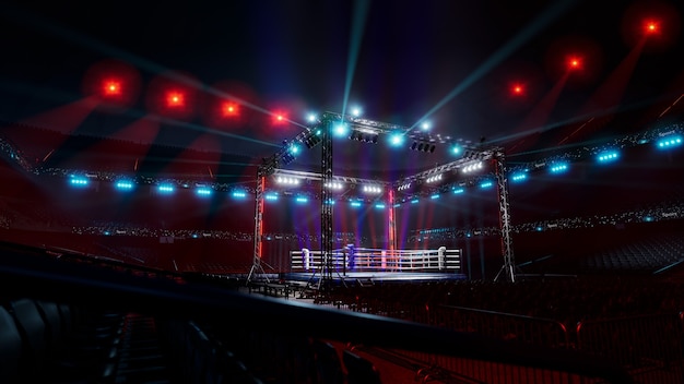 Una arena de boxeo vacía esperando una nueva ronda.