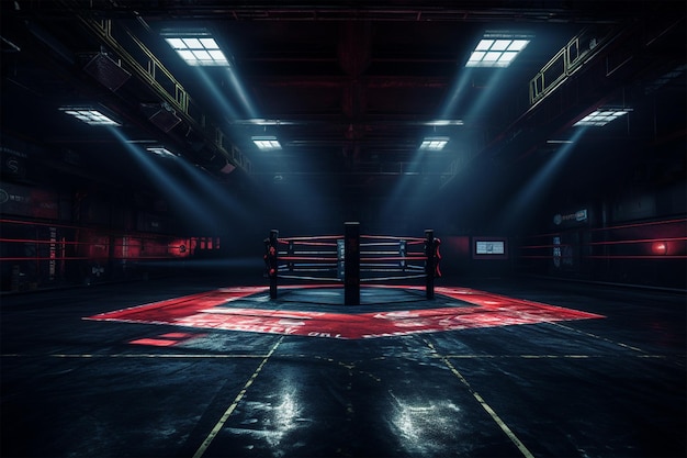 Foto arena de boxe vazia para competições mistas