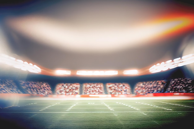 Arena de futebol americano com espaço de cópia turva conceito Super Bowl