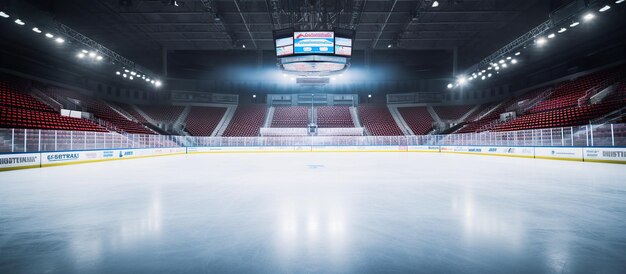 Arena desportiva de patinação de hóquei no gelo campo vazio