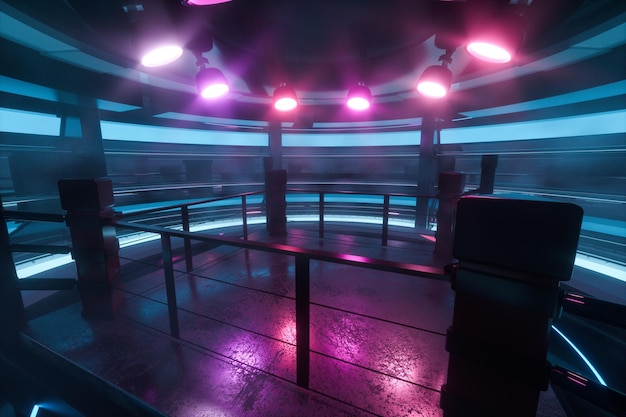 La arena en una habitación oscura renderización 3D dibujo digital por computadora