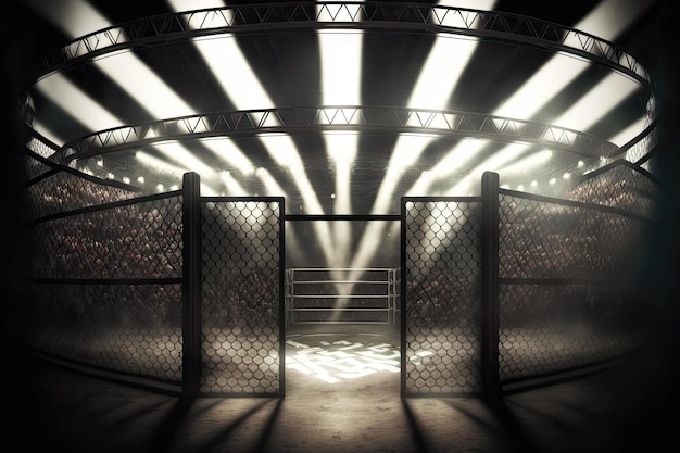 Arena de lucha para la batalla de artes marciales mixtas de deportes profesionales MMA