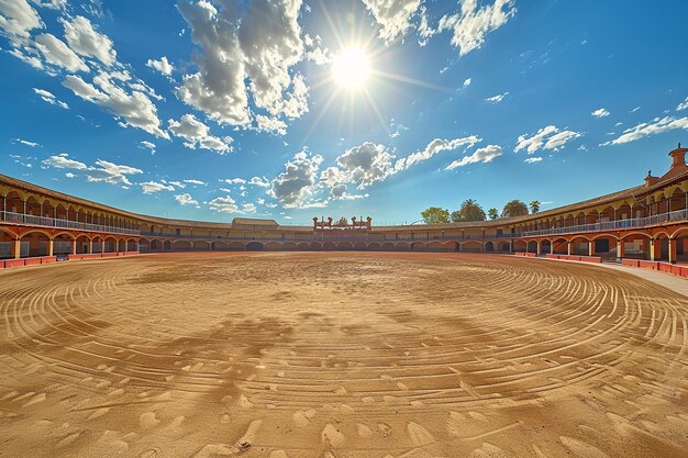 Foto arena de toros española vacía de toros redonda en españa generativo ai