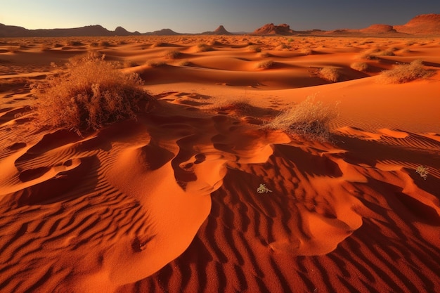 Arenas rojas calientes en el desierto IA generativa