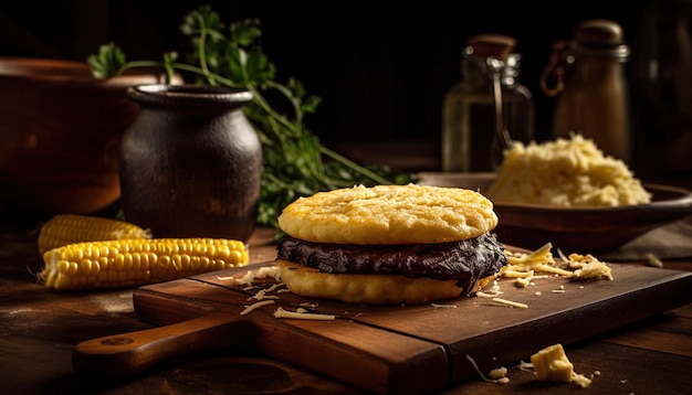 Arepa artesanal comida colombiana Arepa de Chocolo