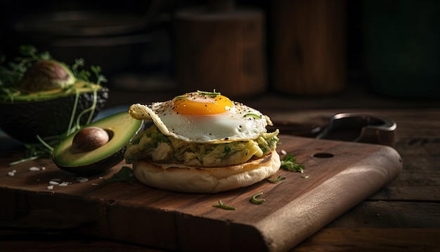 Arepa artesanal comida colombiana Arepa com abacate e ovos