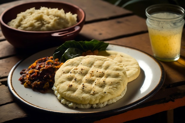 Arepa recién hecha cálida y fragante AI Generativa