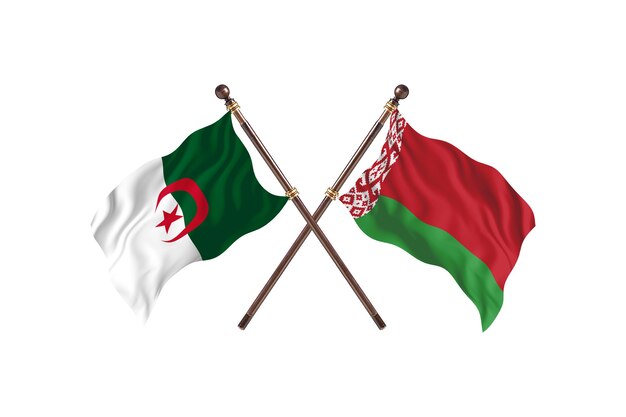 Argélia contra Belarus Two Flags
