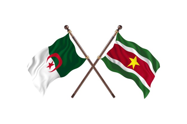 Argelia contra Surinam Two Flags