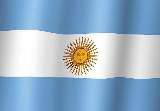 Argentina bandera nacional 3d ilustración vista cercana