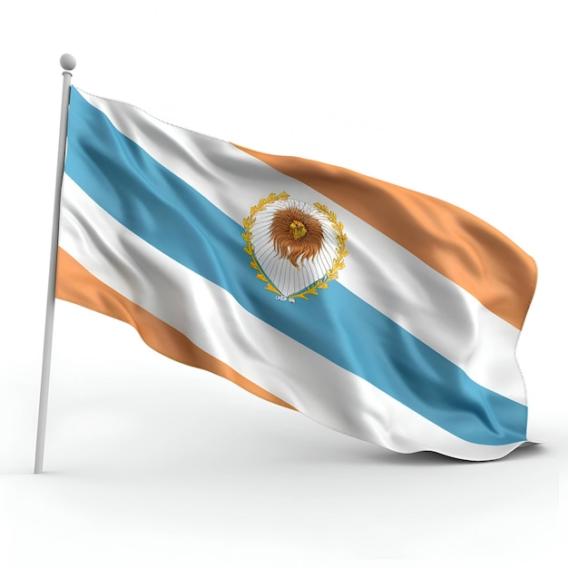 Argentina bandera sobre fondo blanco aislado render 3d
