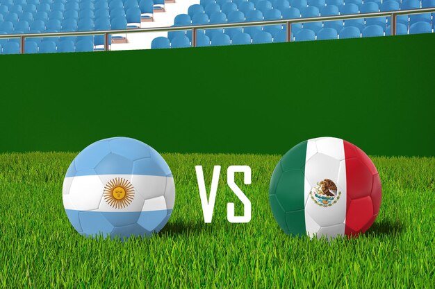 Argentina contra México en el estadio