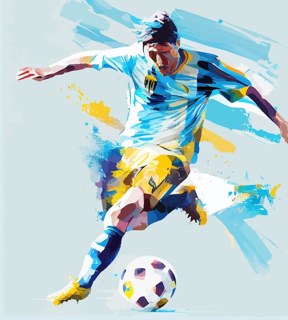 Argentina jogador de futebol chutando a bola