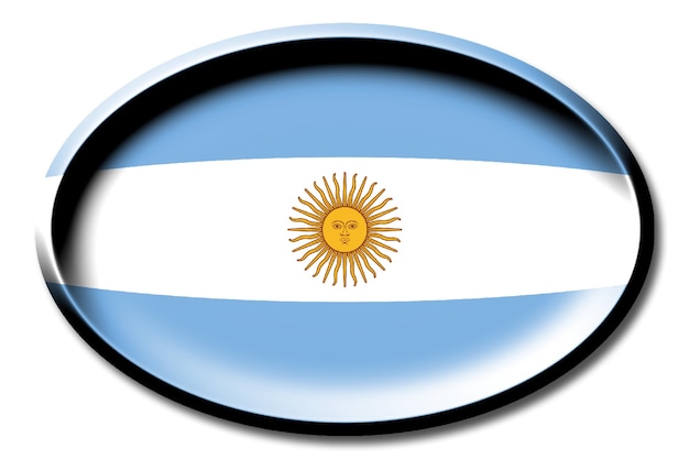 Foto argentina ronda la bandera del país sobre fondo blanco.