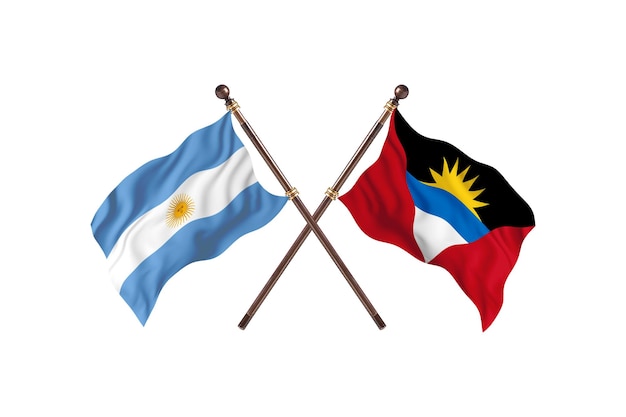 Argentina versus Antígua Barbuda Fundo de bandeiras de dois países