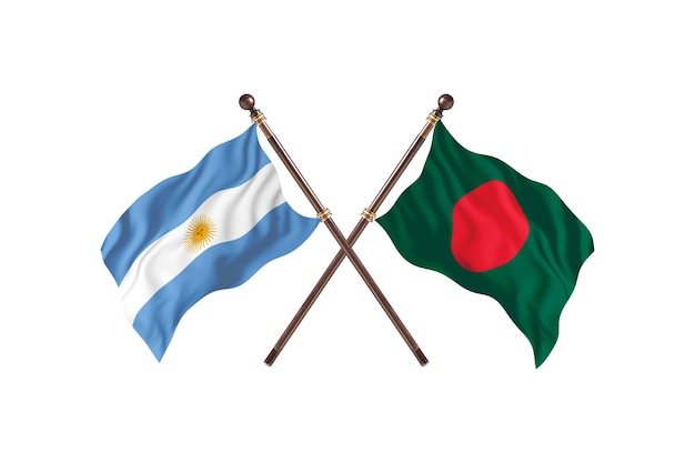Argentina versus Bangladesh Fundo das bandeiras de dois países