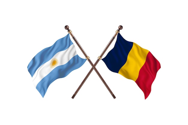 Argentina versus Chad Fondo de banderas de dos países