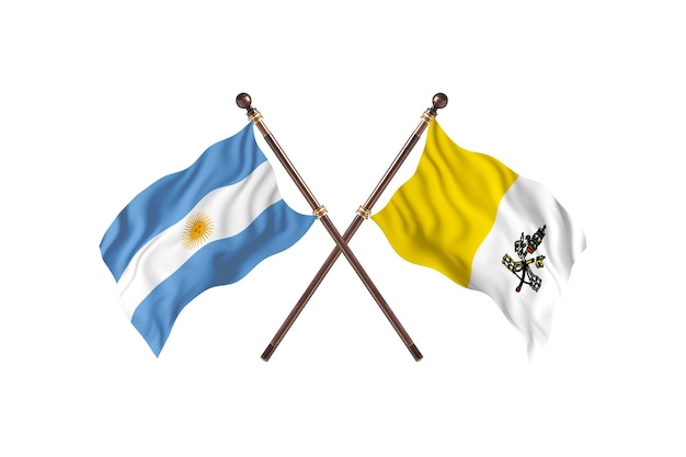 Argentina versus Santa Sede Fondo de banderas de dos países
