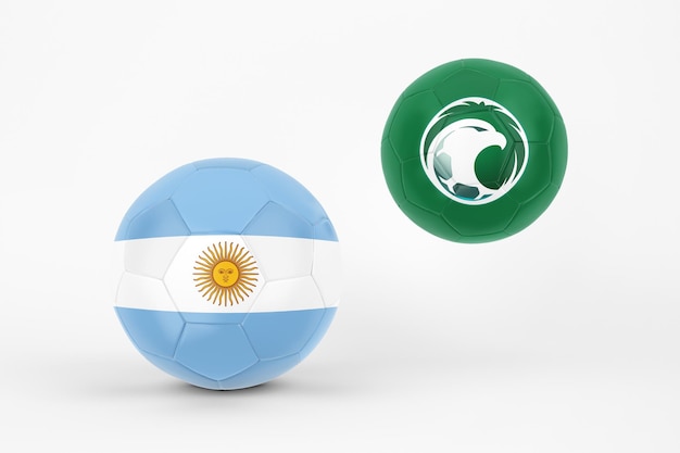 Argentinien GEGEN Saudi-Arabien im weißen Hintergrund