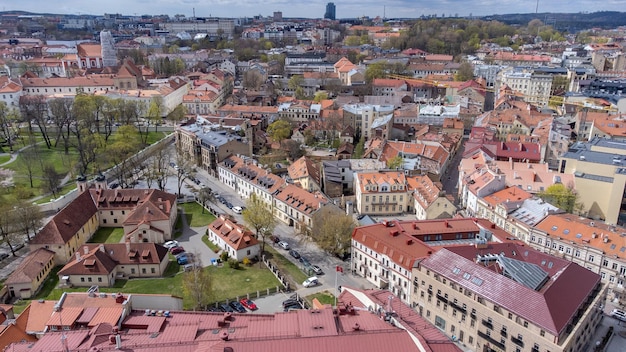 Arial Birds Eye View Of The City Of Vilnius drone fotografía