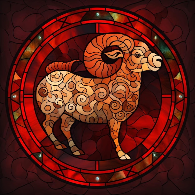 Aries Signo del zodiaco Cabra carnero horóscopo astrología papel tapiz fondo ilustración IA generativa