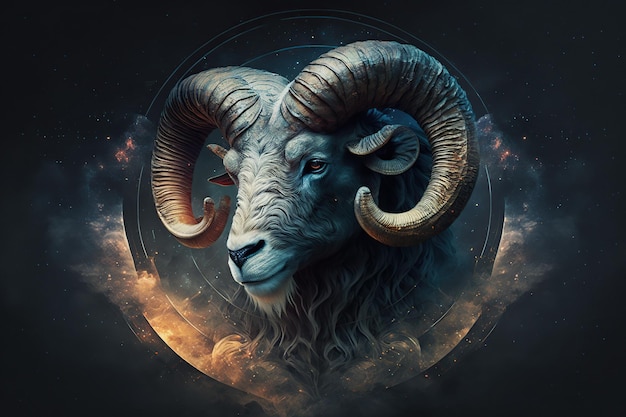 Aries Zodiaco y signos de estrellas horóscopos Ilustración generativa de IA