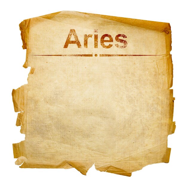 Aries zodíaco velho isolado em fundo branco