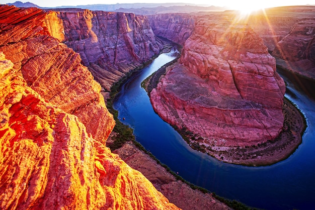 Foto arizona horseshoe bend im grand canyon.