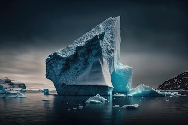 Arktische Schönheits-Eisberge auf dem Display KI-generiert