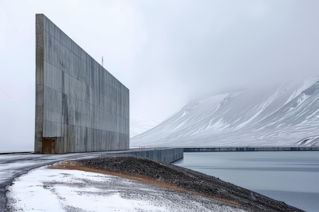 Foto arktisches svalbard-archipel mit globaler samenkasse