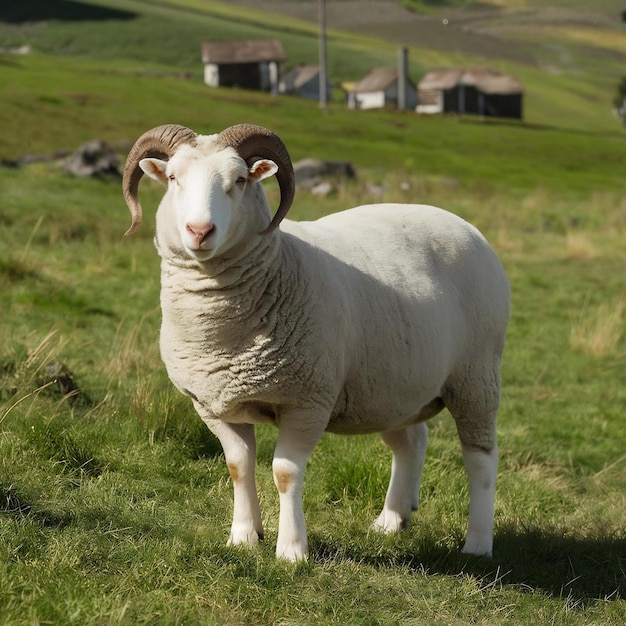 Foto arles merino ovelha carneiro em pé