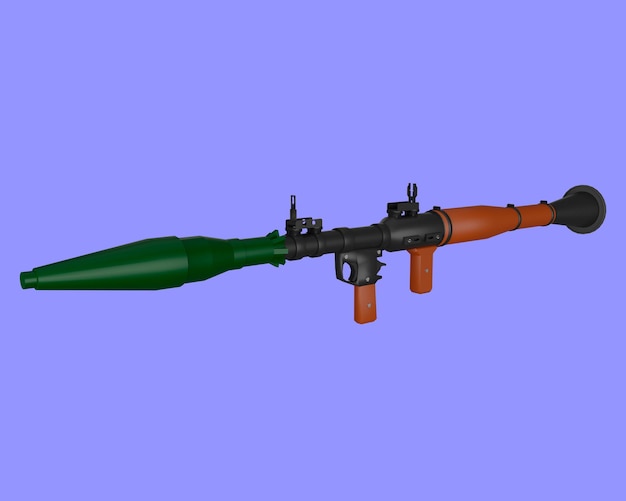 Foto arma anti-tanque portátil rpg-7 renderização 3d. conceito militar