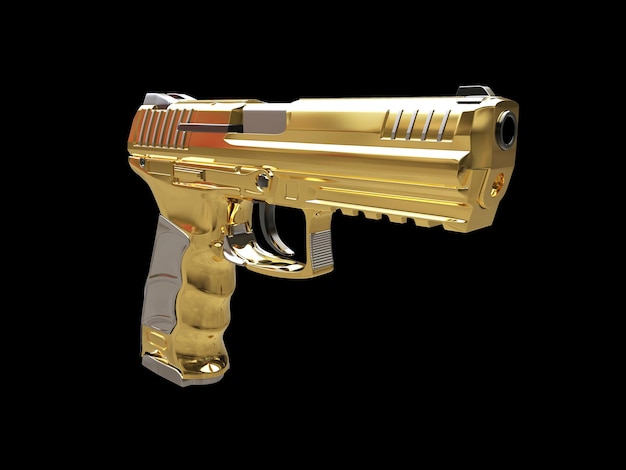Arma de mano moderna semiautomática de oro