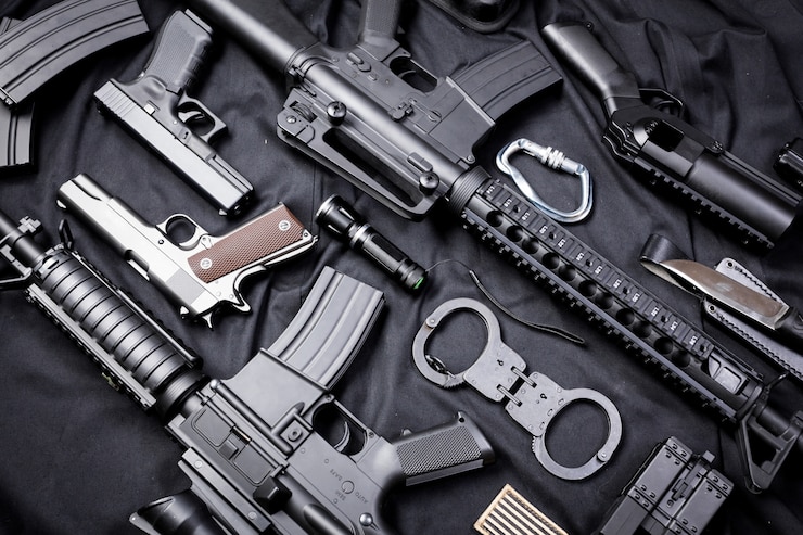 Foto arma moderna, negra