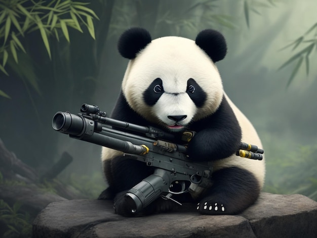 Arma con panda IA generativa