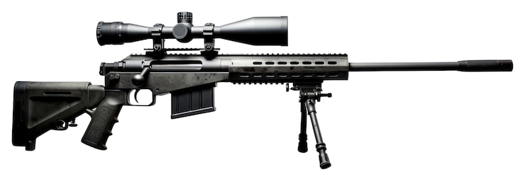 Foto arma de rifle de francotirador de png de fondo blanco