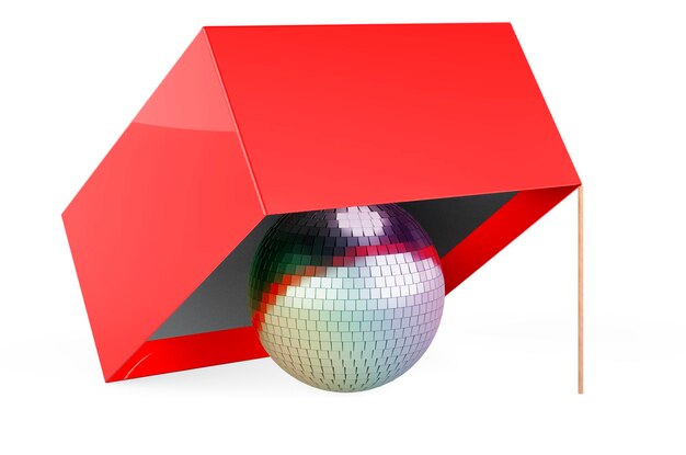 Armadilha com renderização 3D de bola de discoteca espelhada