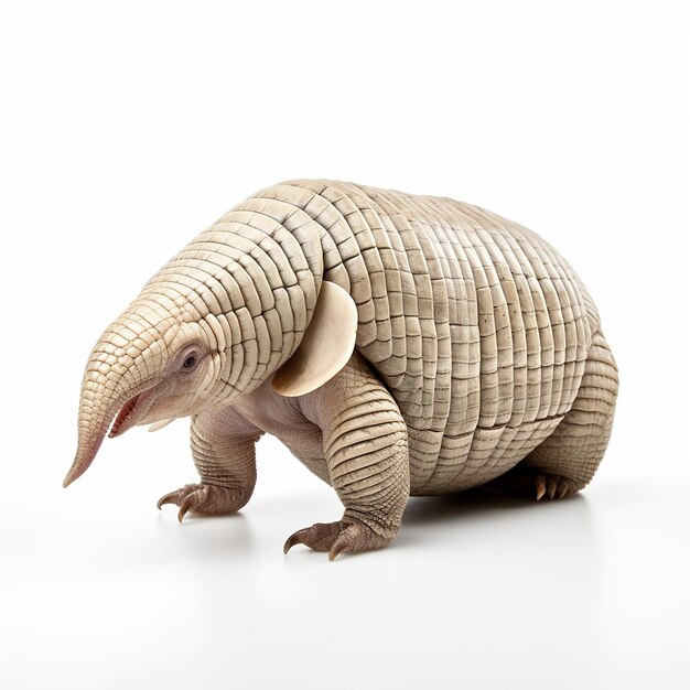 Armadillo de alta resolución en blanco