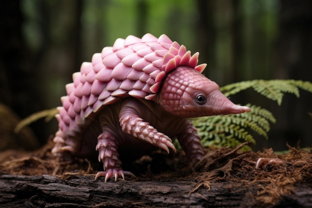 Armadillo Fada Rosa na natureza