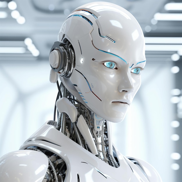armadura de exoesqueleto robótico sci-fi com operador humano dentro de robô com brilho de néon 3D
