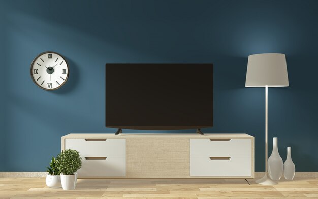 Armário de TV em zen moderno quarto vazio estilo minimalista janapese